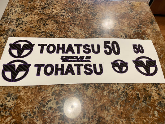 CLEARANCE TOHATSU 4 STROKE 50HP MOTOR Decal Set