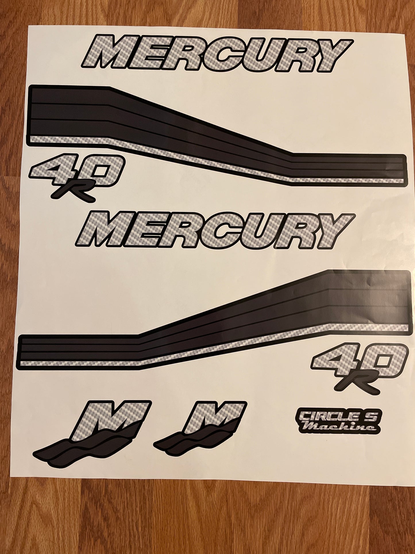 CLEARANCE MERCURY 40R Striped Decal Set