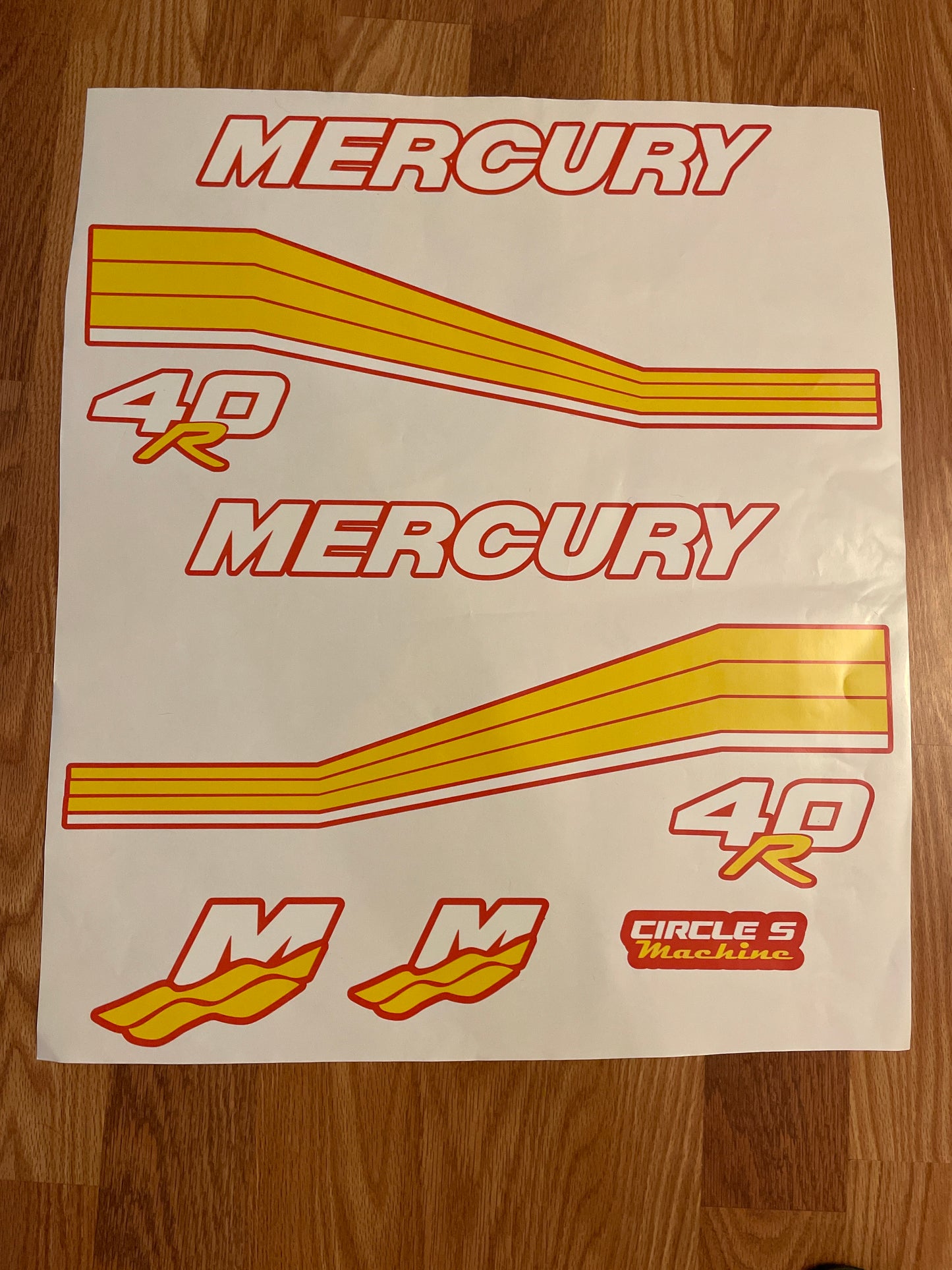 CLEARANCE MERCURY 40R Striped Decal Set