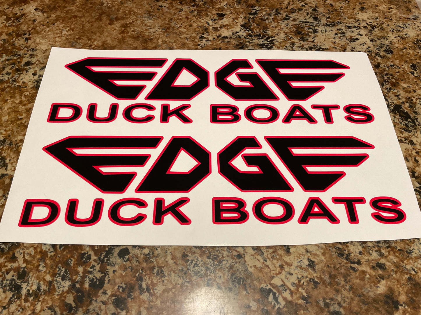 CLEARANCE EDGE DUCK BOAT Decal Set - Stock sized