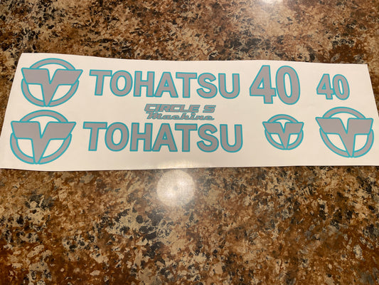 CLEARANCE TOHATSU 4 STROKE 40HP MOTOR Decal Set