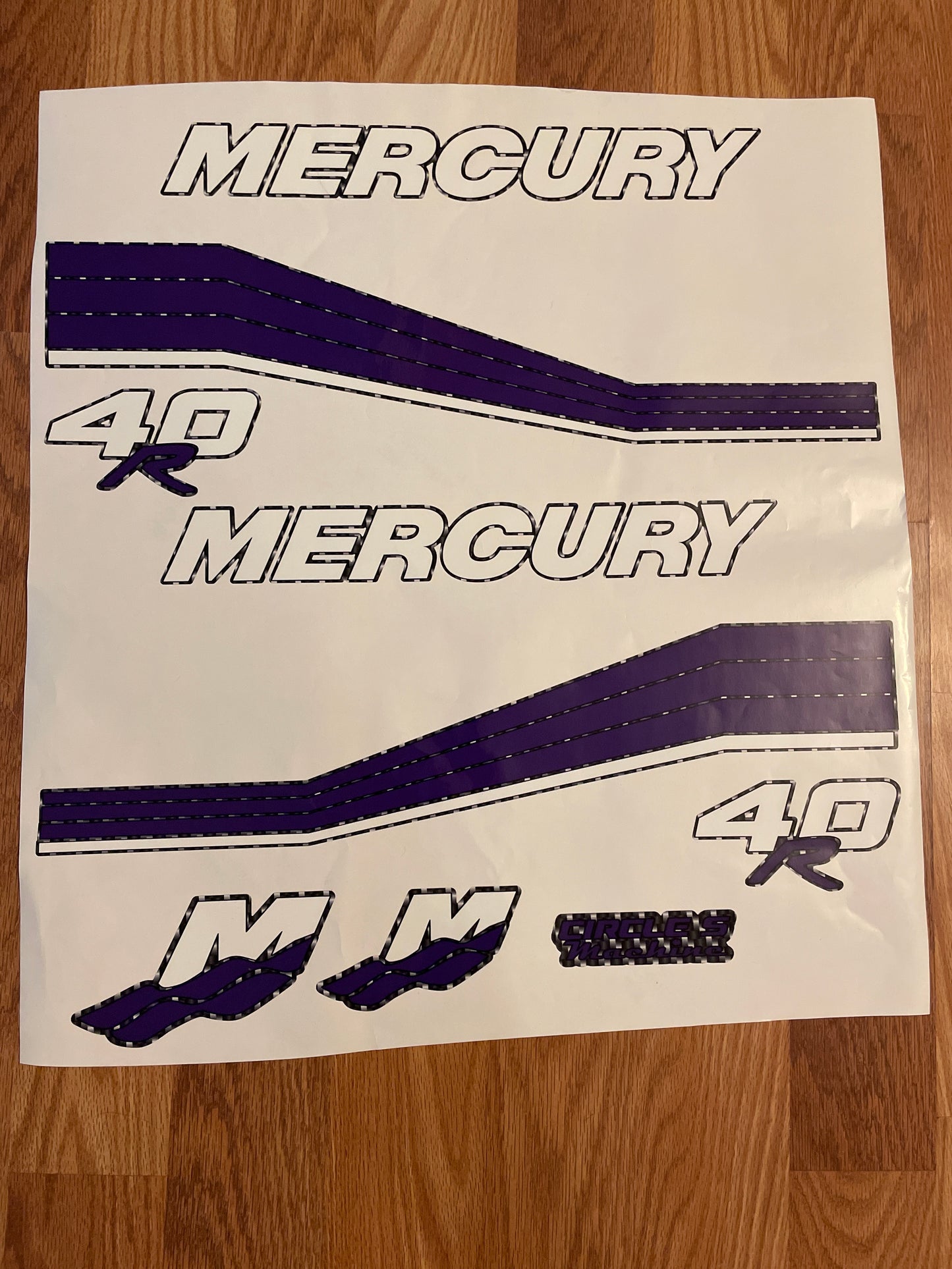 CLEARANCE MERCURY 40R Striped Decal Set